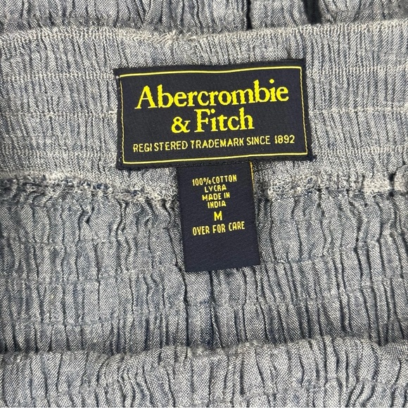 Abercrombie & Fitch Blue Cotton Maxi Skirt Red Embroidery Size Med Y2K Boho - Picture 6 of 6